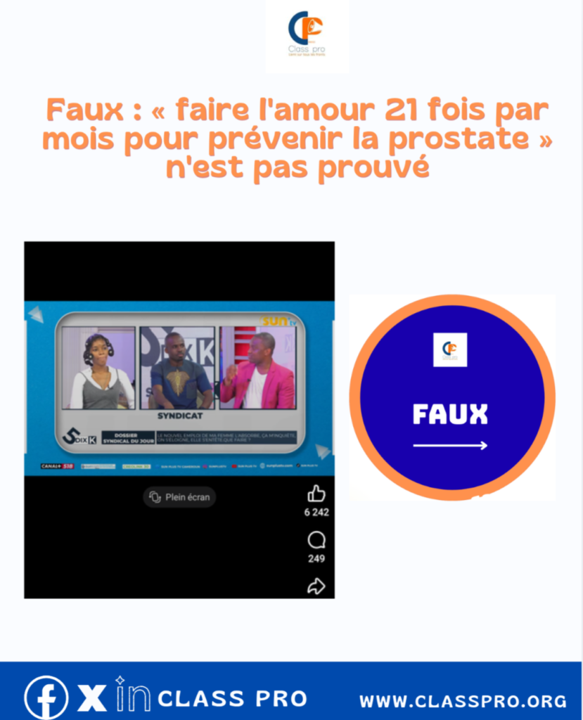 Faux : « Faire l&rsquo;amour 21 fois par mois pour prévenir la prostate » n&rsquo;est pas prouvé